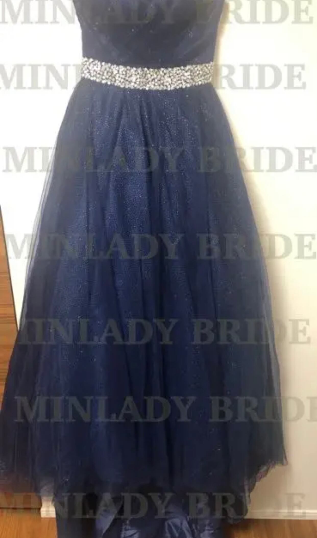 カラーウェディングドレス ネイビー ハートカット | MINLADY BRIDE カラーウェディングドレス ネイビー ハートカット | MINLADY BRIDE