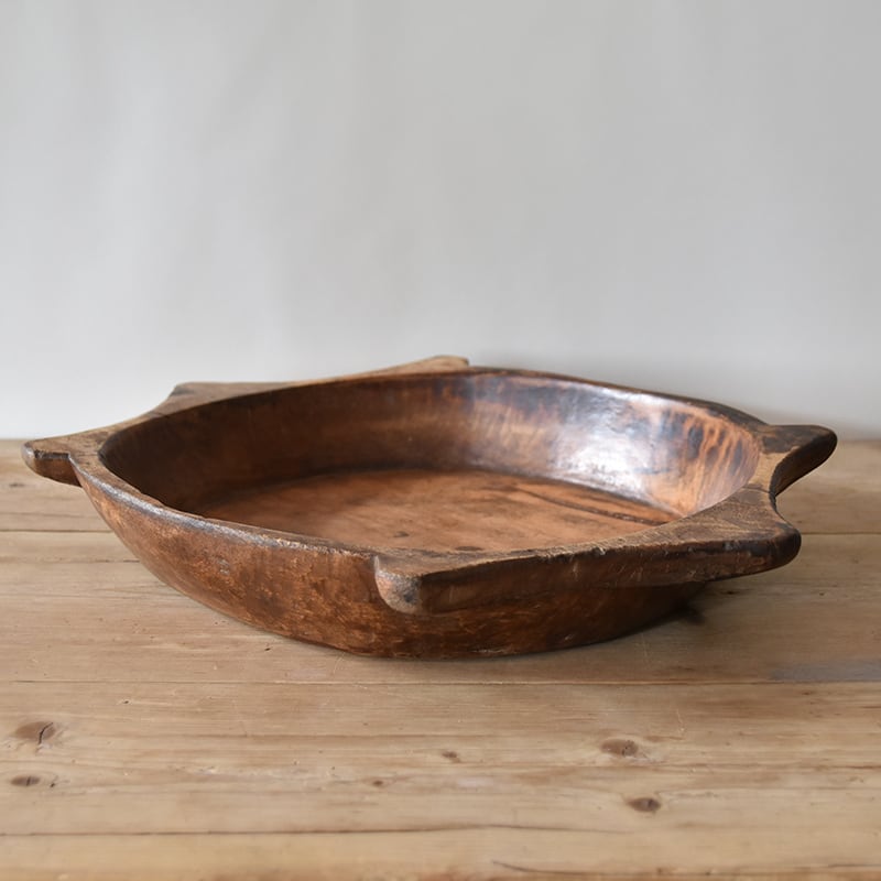 African Vintage Ethnic Wooden Bowl【A】 / アフリカン ヴィンテージ