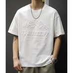 Embossed Oversized Short T-Shirt ◇2color H0221