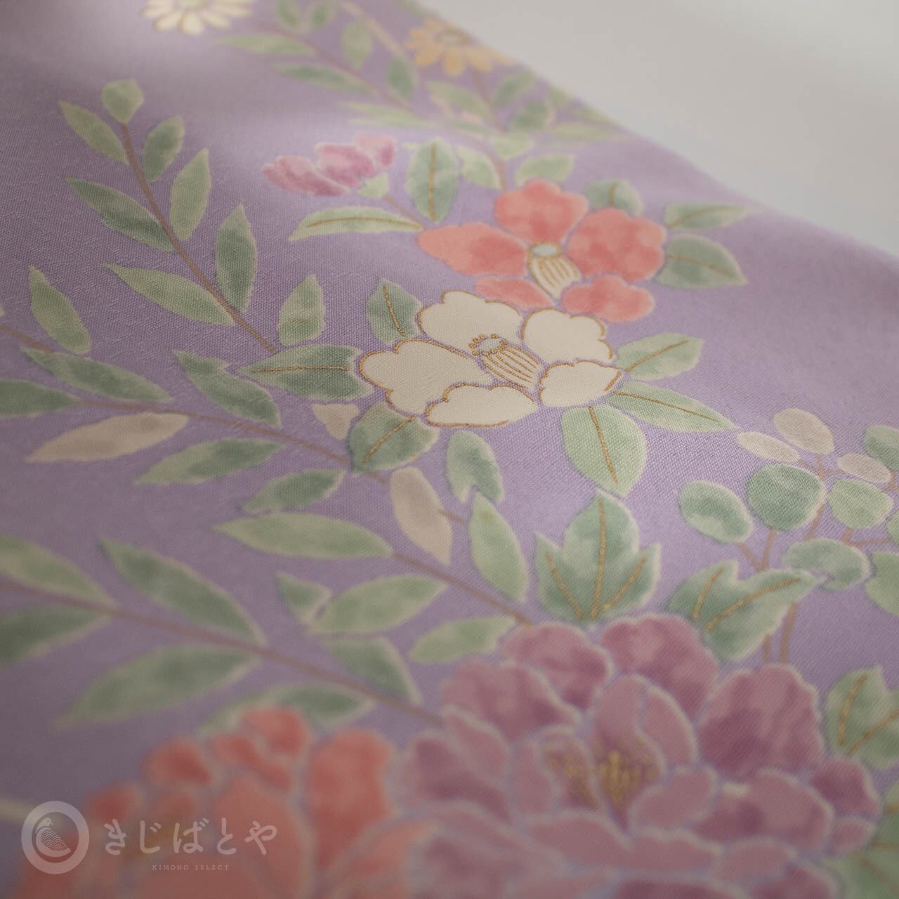 正絹 淡紫色に花の付け下げ 袷 | きじばとや 正絹 淡紫色に花の付け下げ 袷 | きじばとや