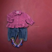 韓国子供服 / 26Autumn / raker / フリルアバンシャツ / 女子服 / キッズ服 / 秋服 *XS~XXL*