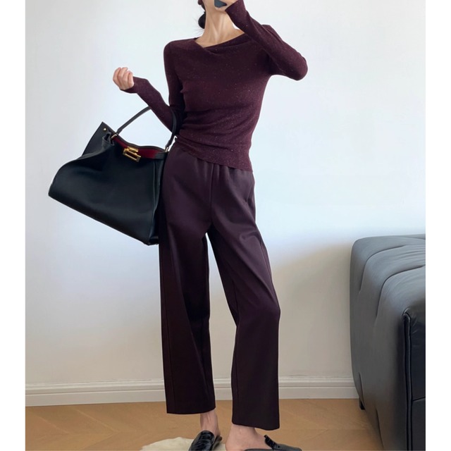 【ハイウェストストレートパンツ】P00829