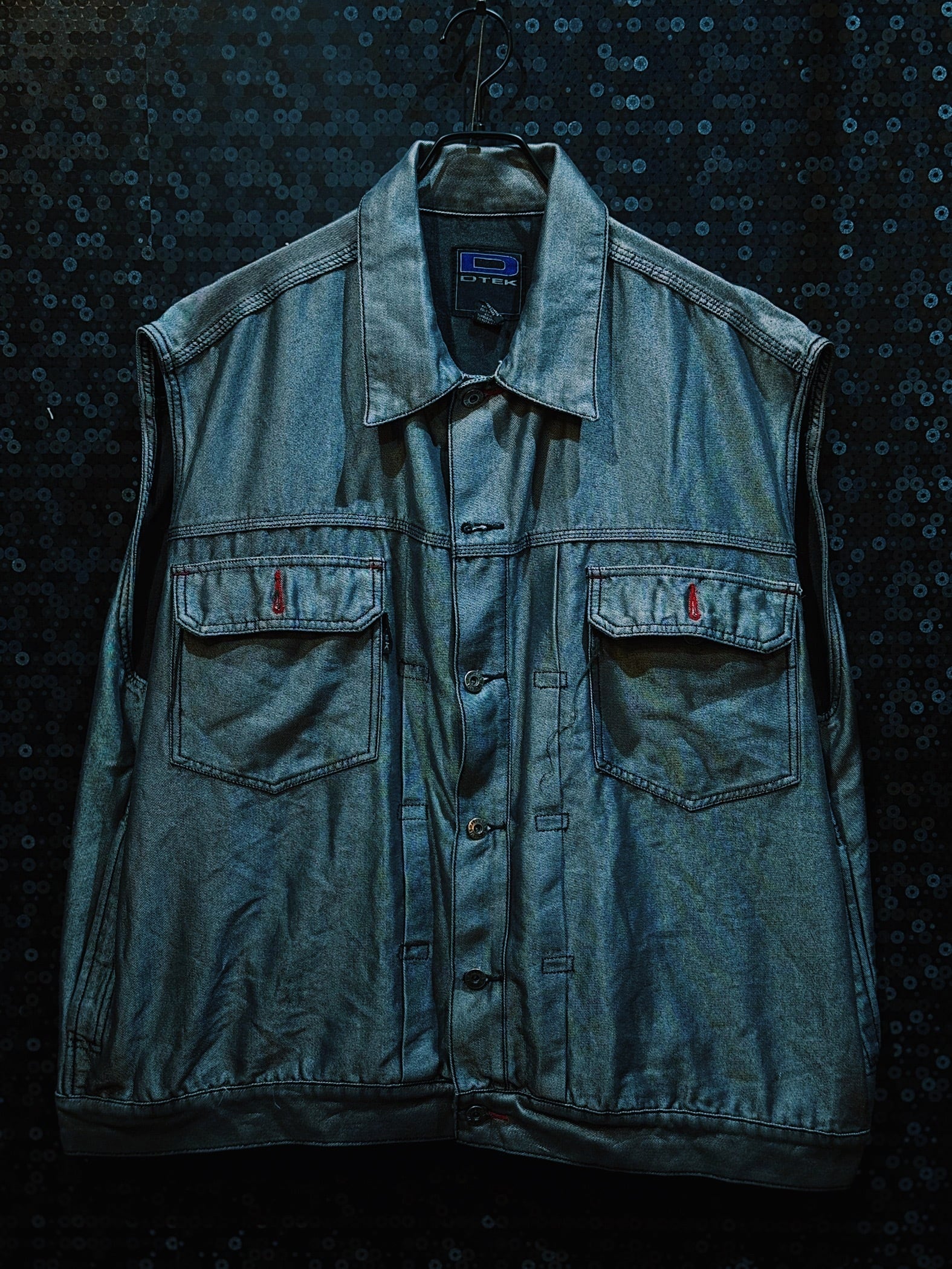 【ÆIEM】"DTEK"vintage leather look vest jacket