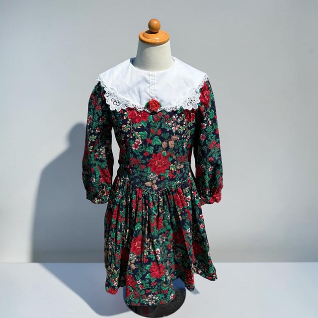 【KIDS】Vintage Floral L/S Dress size:130〜140