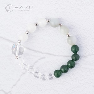 SALE☆静かな森の輝き［グリーンムーンストーン／ムーンストーン／グリーンストロベリークォーツ／アイリスクォーツ／水晶］