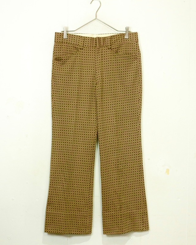 【Caka act2】 Check Pattern Vintage Flare Slacks Pants