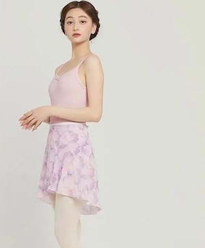 pink　purple　シアーフラワー バレエスカート