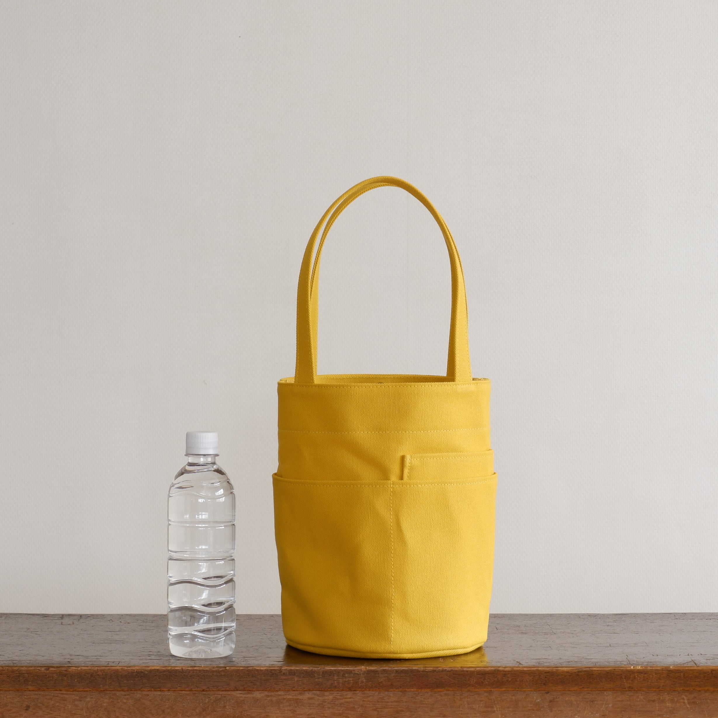 ダブルポケット丸底トート カラシ / 8号帆布 | aoya bags | シンプルで