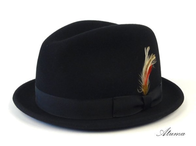 NewYorkHat・ニューヨークハット #5325/ Pinched Stingy Fedora （ブラック）