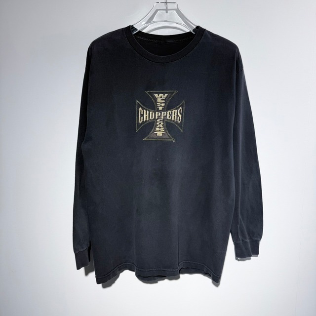 West Coast Choppers	" Arm Logo L/S Tee Black Gold " CutTag Fits L【A10-217】