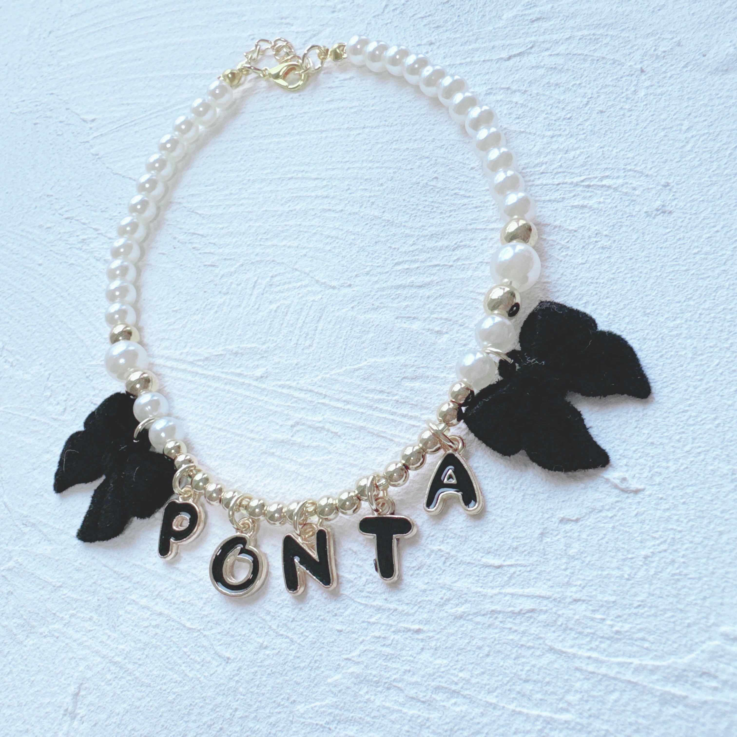 大きなリボンお名前ネックレス