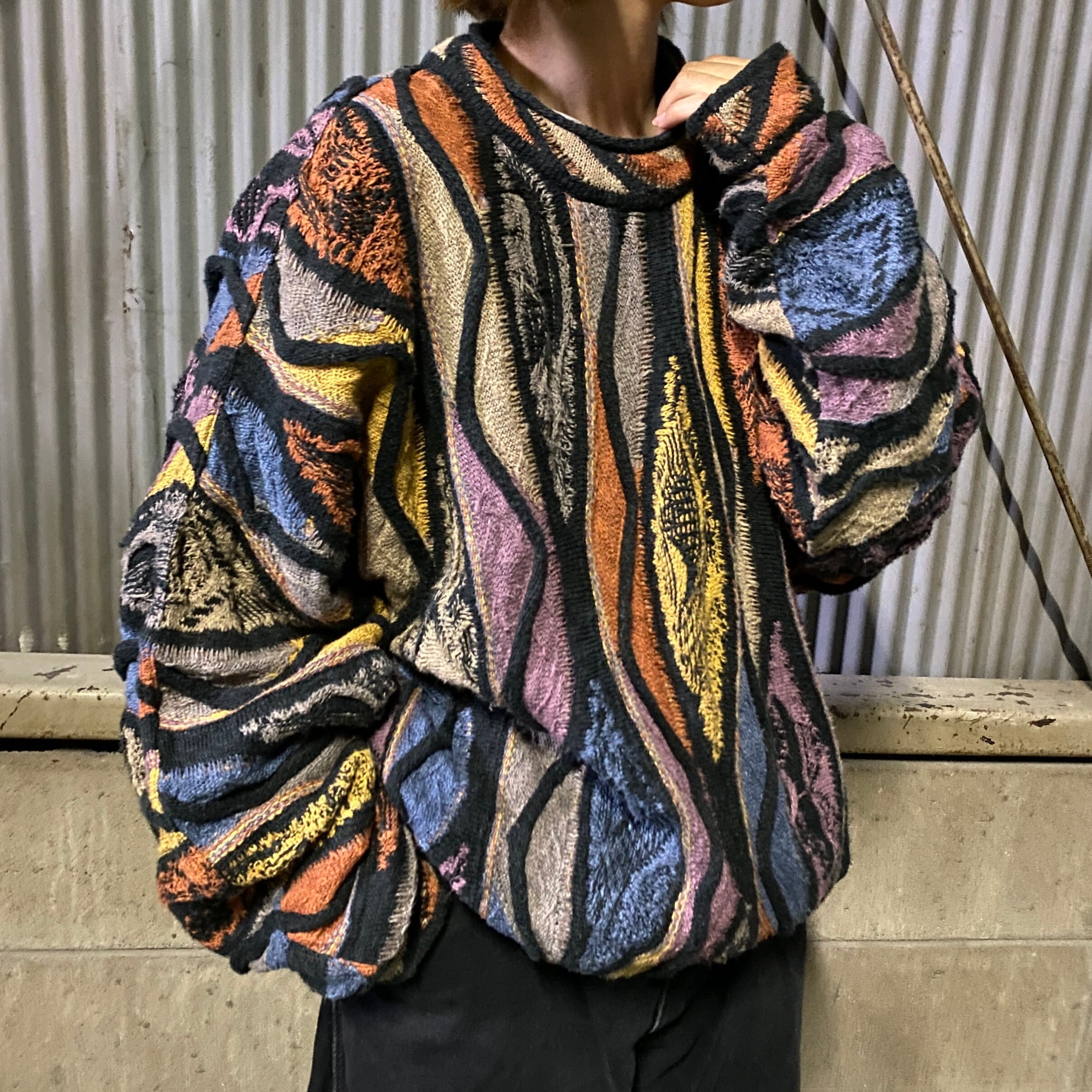 90年代 COOGI クージー CLASSIC 3Dニット セーター メンズM 古着