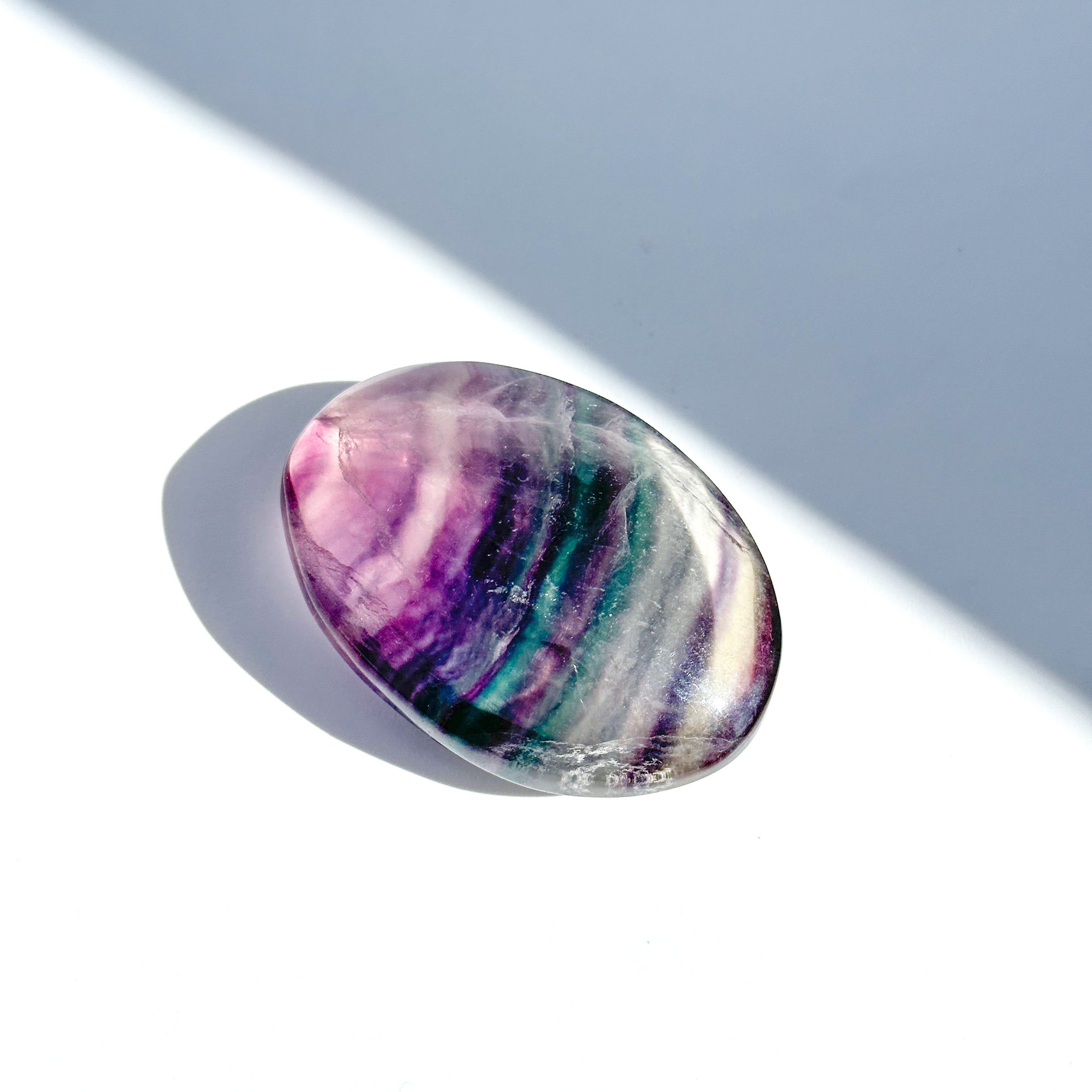 レインボーフローライト パームストーン01◇ Rainbow Fluorite