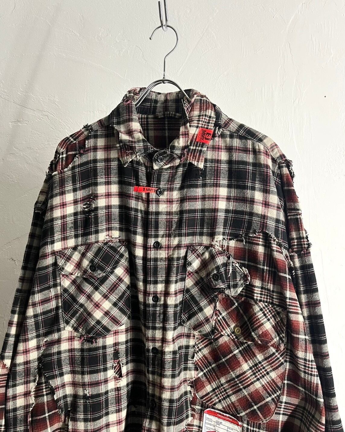 Maison MIHARA YASUHIRO レイヤードフランネルロングシャツ 21SS MAISON MIHARA YASUHIRO Damage Layered Check Flannel Shirt | VOLAR