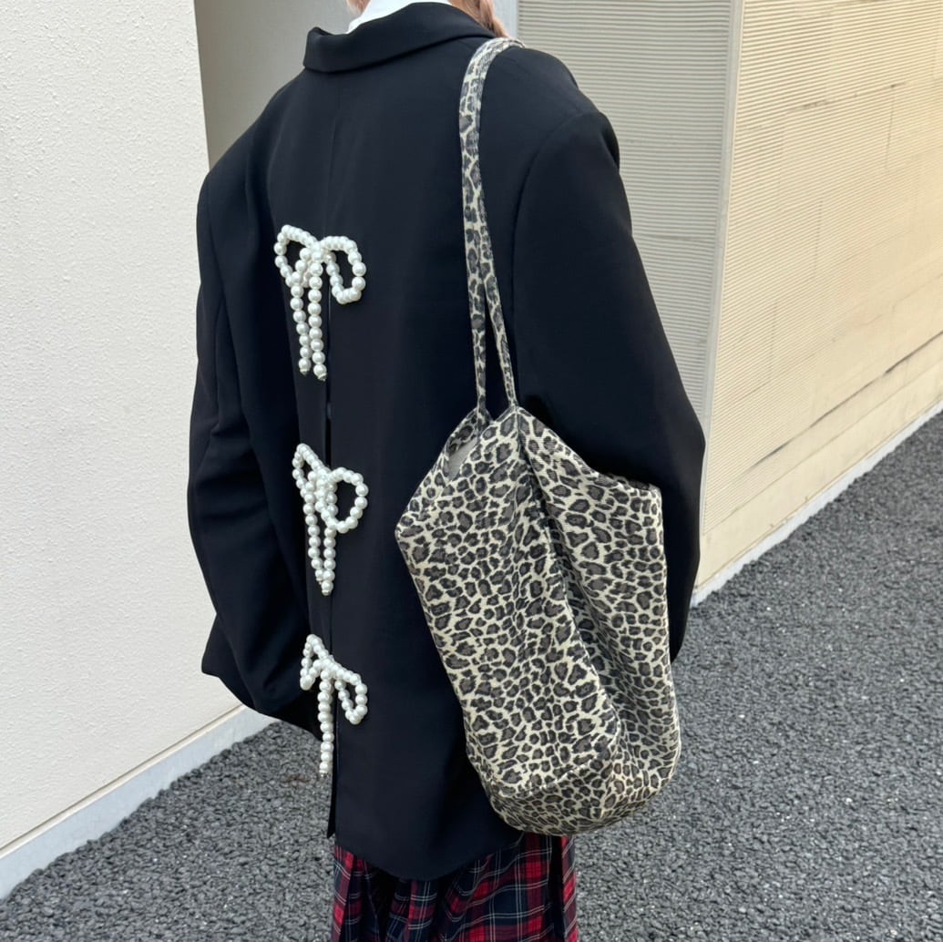 lanan select リボンパールジャケット リボンパールジャケット / Pearl and Ribbon Detail Jacket_LN02721