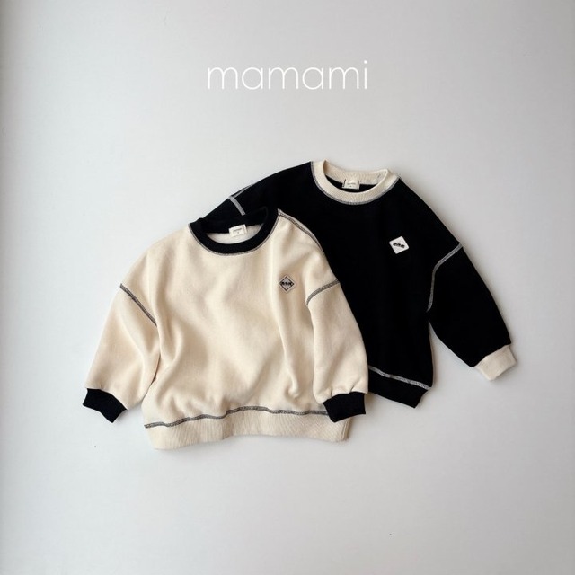 【取寄】mamami｜signature stitch sweatshirt｜シグネチャーステッチスウェット｜XS-JL｜kids&jr｜25 winter
