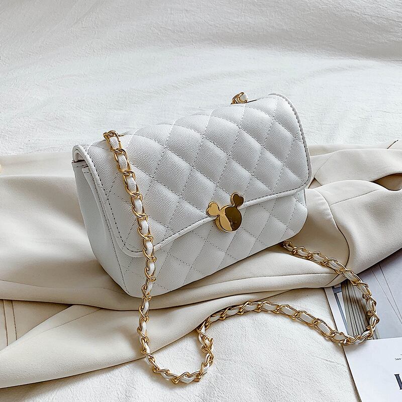 夏の小さなバッグレディースバッグ2020ニューウェーブネットレッドダイヤモンドグリッドチェーンクロスボディバッグファッションワイルドショルダースモールスクエアバッグ Tiancai_Wing_Bag4254401