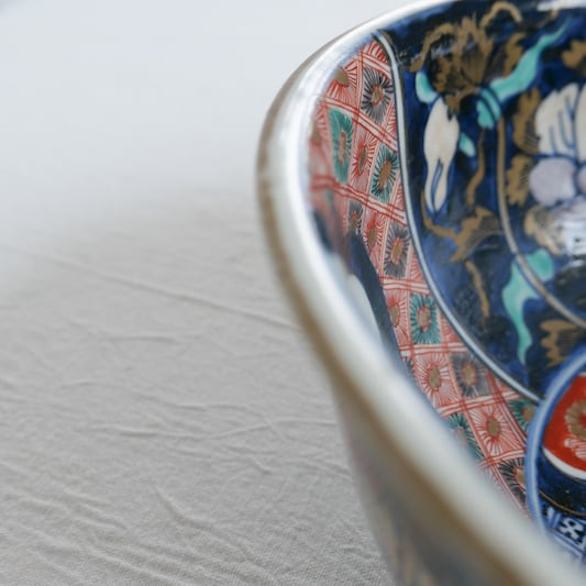 30706】伊万里の大鉢 明治/ Imari Big Bowl Botan/ Meiji | 古道具・器