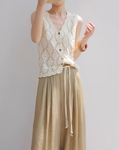 Race like knit vest N1212