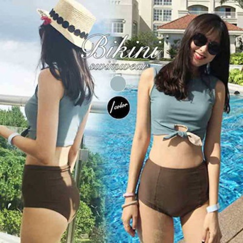 水着 エロい レディース 水着 体型カバー ハワイ 上下セット ハイウエスト きれいめ 韓国 着痩せ 無地 海水浴 ペアビーチ 温泉 女性用 スイムウェア 大人 おしゃれ