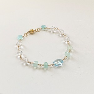 Blue Topaz＆Chalcedony　bracelet