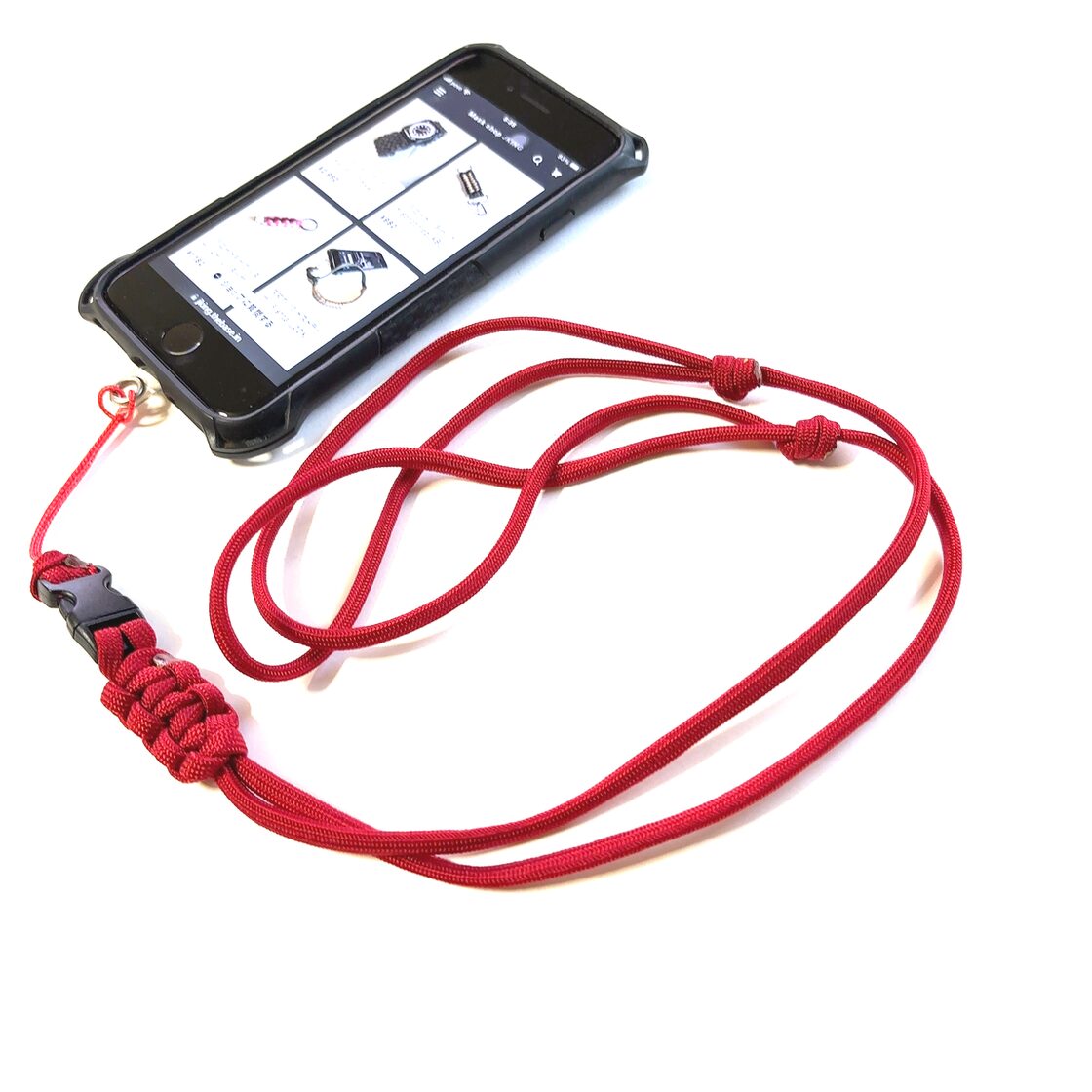 パラコード ネックストラップ レッド ロングタイプ | Pay ID