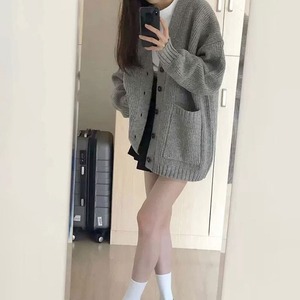 ニット カーディガン レディース 秋冬 韓国 アウター 通勤 通学 きれいめ おしゃれ 大人 かわいい ゆったり 羽織り あぜ編み ルーズニット トップス 大人可愛い 大人女子