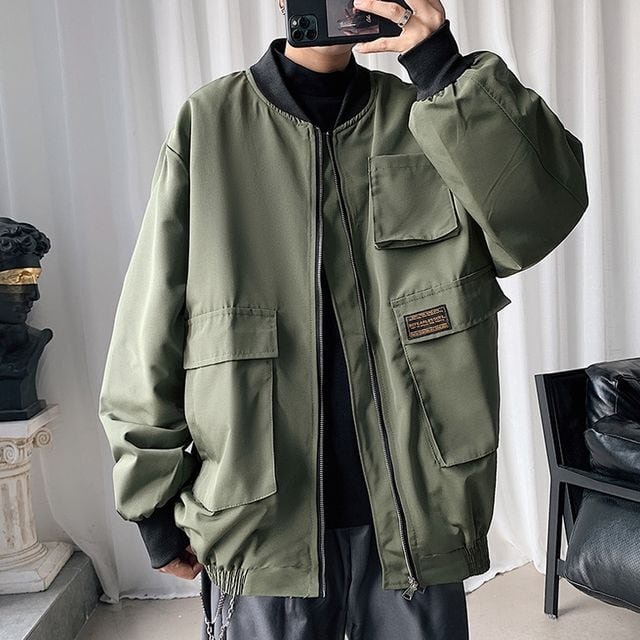 【予約販売】ミリタリージャケット MA-1 ブルゾン アウター ショート丈 メンズ カーキ ブラック お洒落 こなれ感 ベーシック 秋冬春 大きいサイズ M/L/XL/2XL/3Xl/4XL/5XL