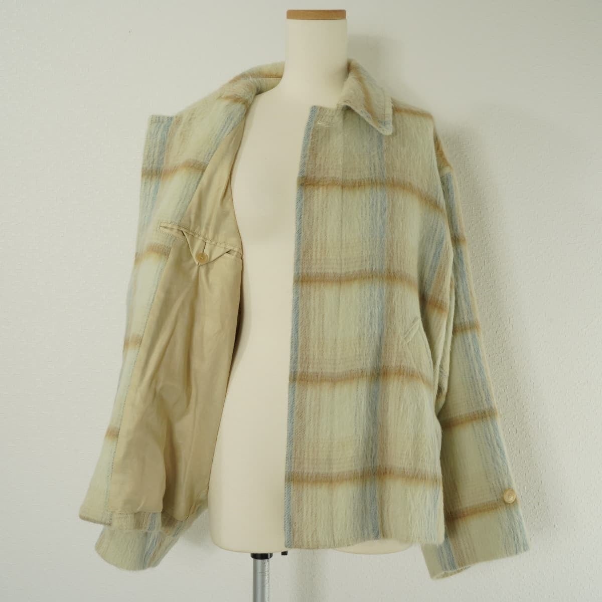 AURALEE オーラリー SURI ALPACA SHAGGY CHECK BLOUSON アルパカ  