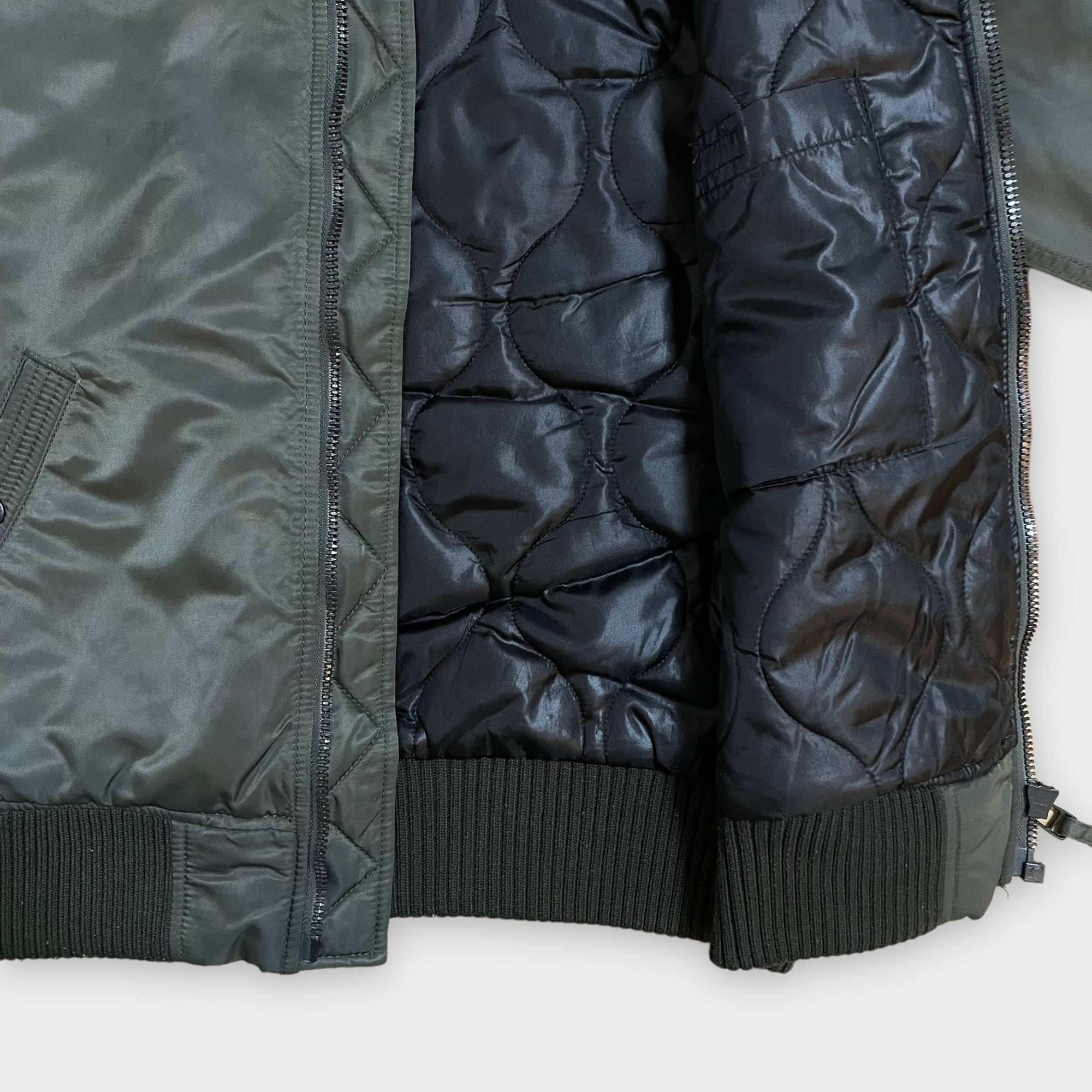 ALPHA INDUSTRIES】フーデッドリブジャケット フライトジャケット