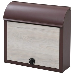 【努力特価】ガーデンマスター(Gardenmaster) メールボックス ポスト ダイヤルロック式 幅38×奥行12×高さ37cm (郵便ポスト/宅配ボックス) 壁付け ブラウン/アッシュ WP1603D(BR/WWD)