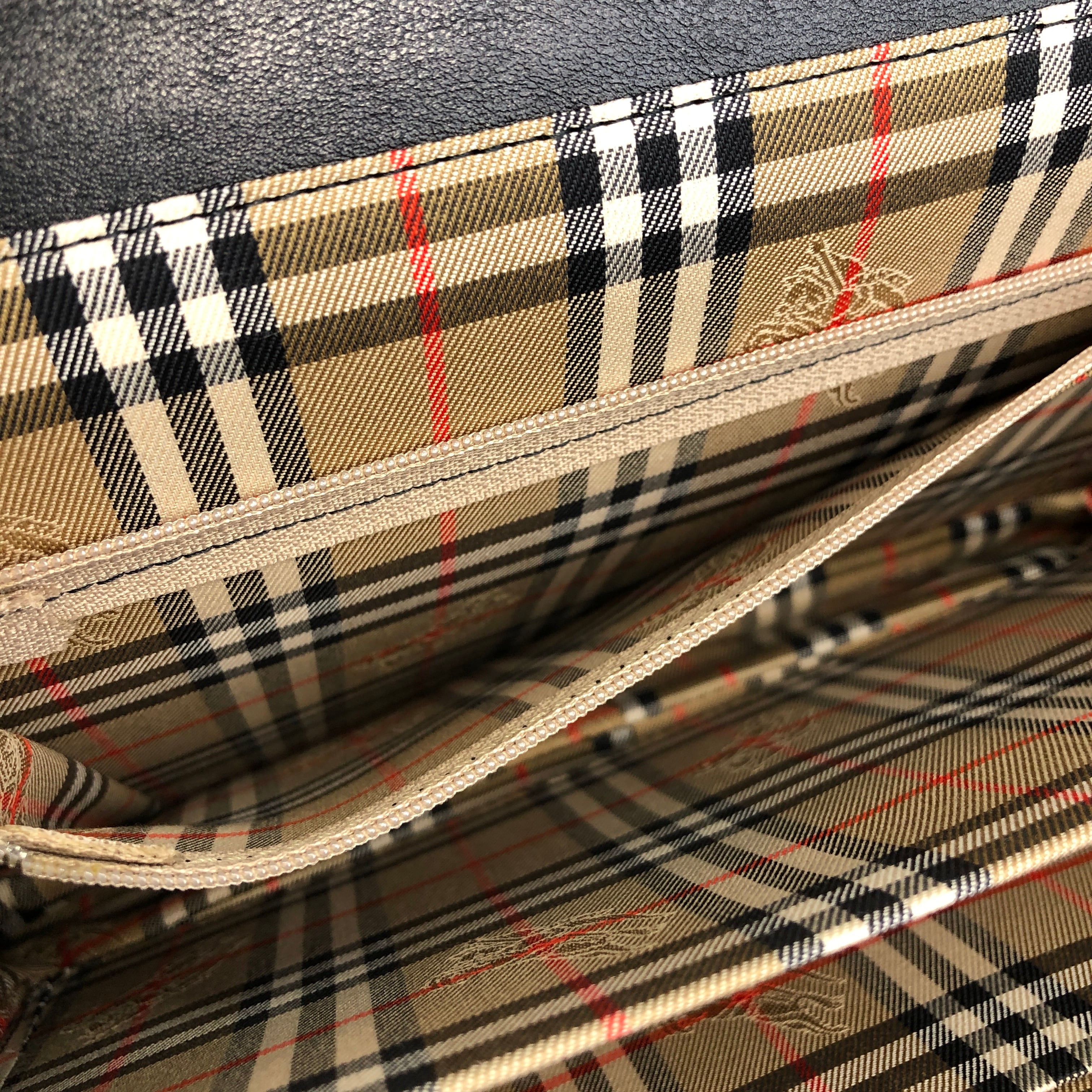 BURBERRY バーバリー クラシックチェック レザー トートバッグ