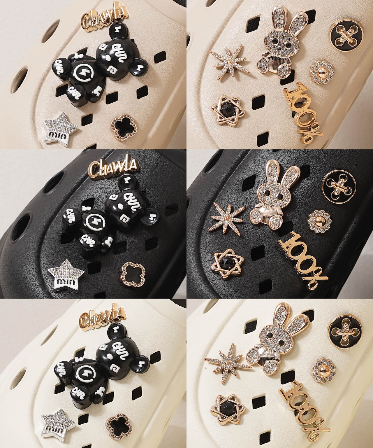 ◆ビジュー付き 厚底クロッグサンダル◆ch-25101