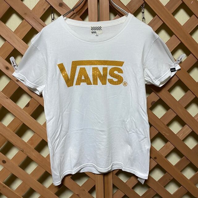 VANS バンズ Tシャツ M 白 スケボー ロゴ チェッカーフラッグ ビームス-