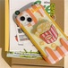 【送料無料】 iPhoneケース スタンド付き ポップコーン l フード お菓子 イエロー 黄色 オレンジ 半透明 かわいい キュート ラブリー おしゃれ カジュアル 韓国 スマホケース