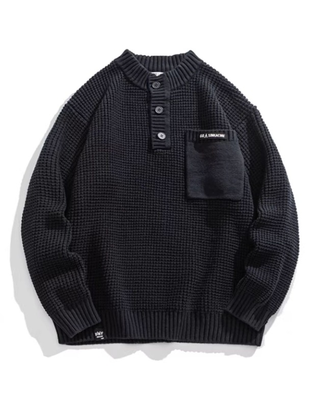 ヘンリーカラーリブニット　S0269