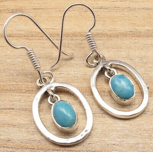 LARIMAR 　ラリマー　シルバーフックピアス