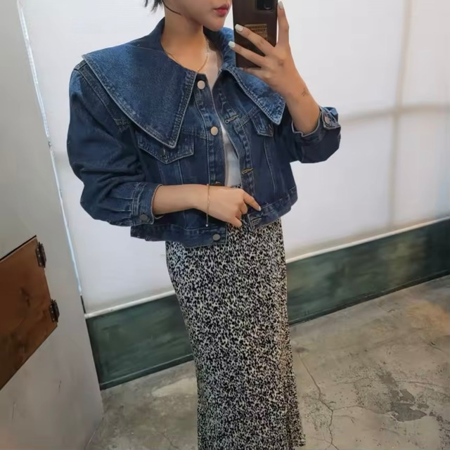 ビッグカラーデニムジャケット