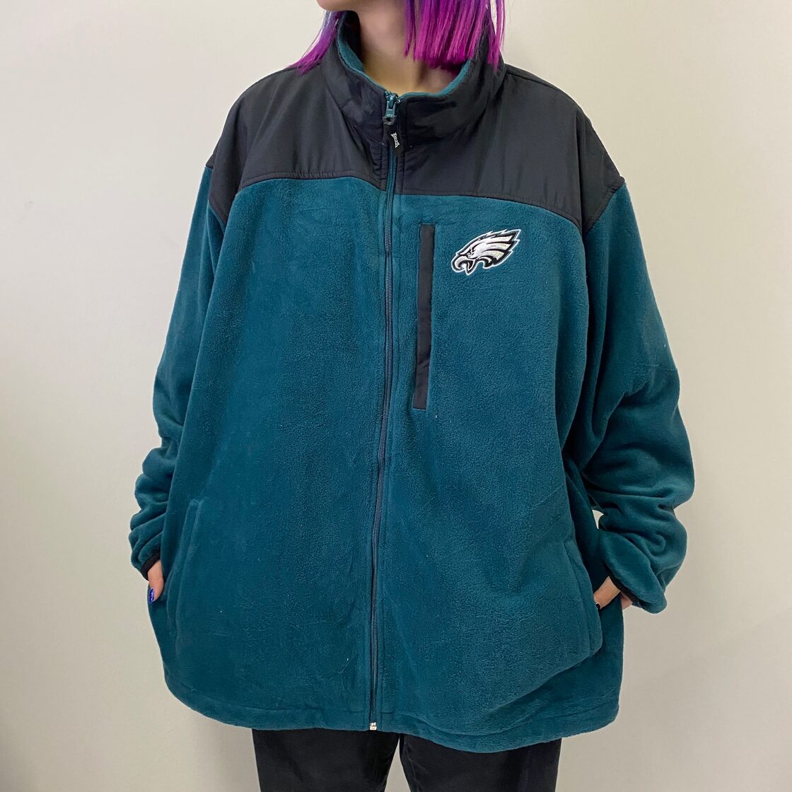 00年代 NFL フィラデルフィア・イーグルス チームロゴ刺繍 フリース 