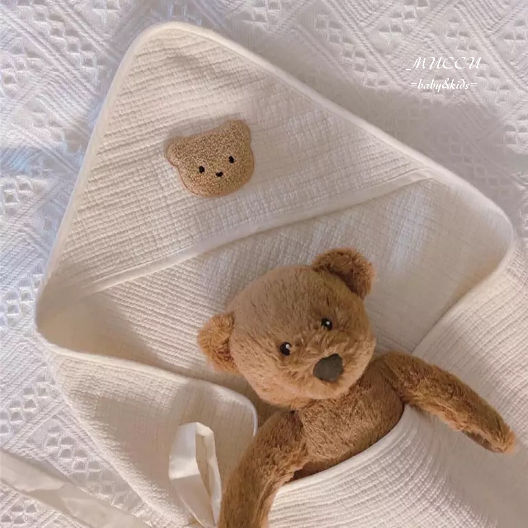 ꫛꫀꪝ✧‧˚babyちゃとらねこちゃん♡おくるみ付き♪テディベア 送料無料！【予約販売】可愛い♡ くまちゃん おくるみ ラップ かけ布団