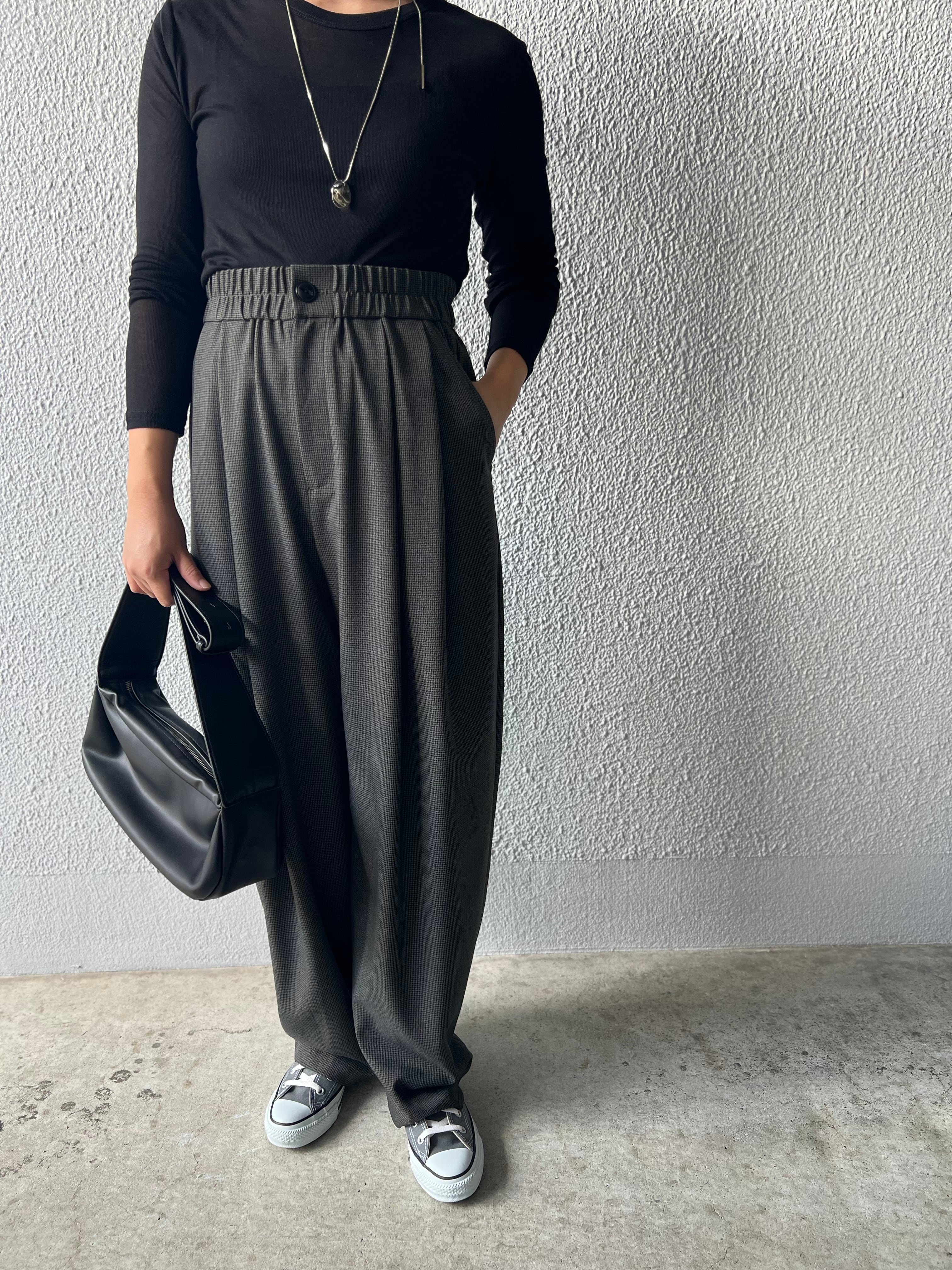 【PASSIONE】千鳥柄タックコクーンパンツ 536658