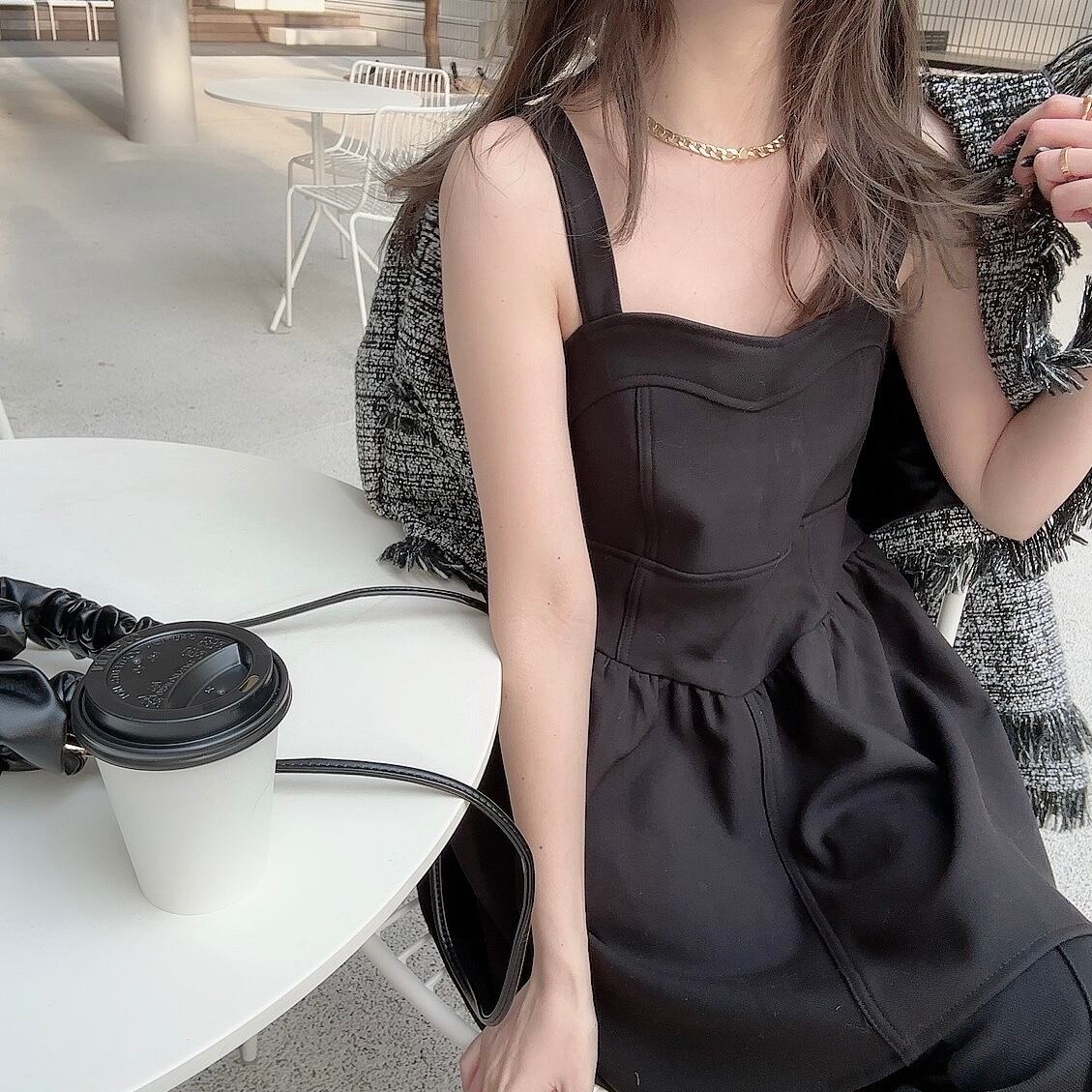 Peplum bustier / black (4月中旬頃発送予定)