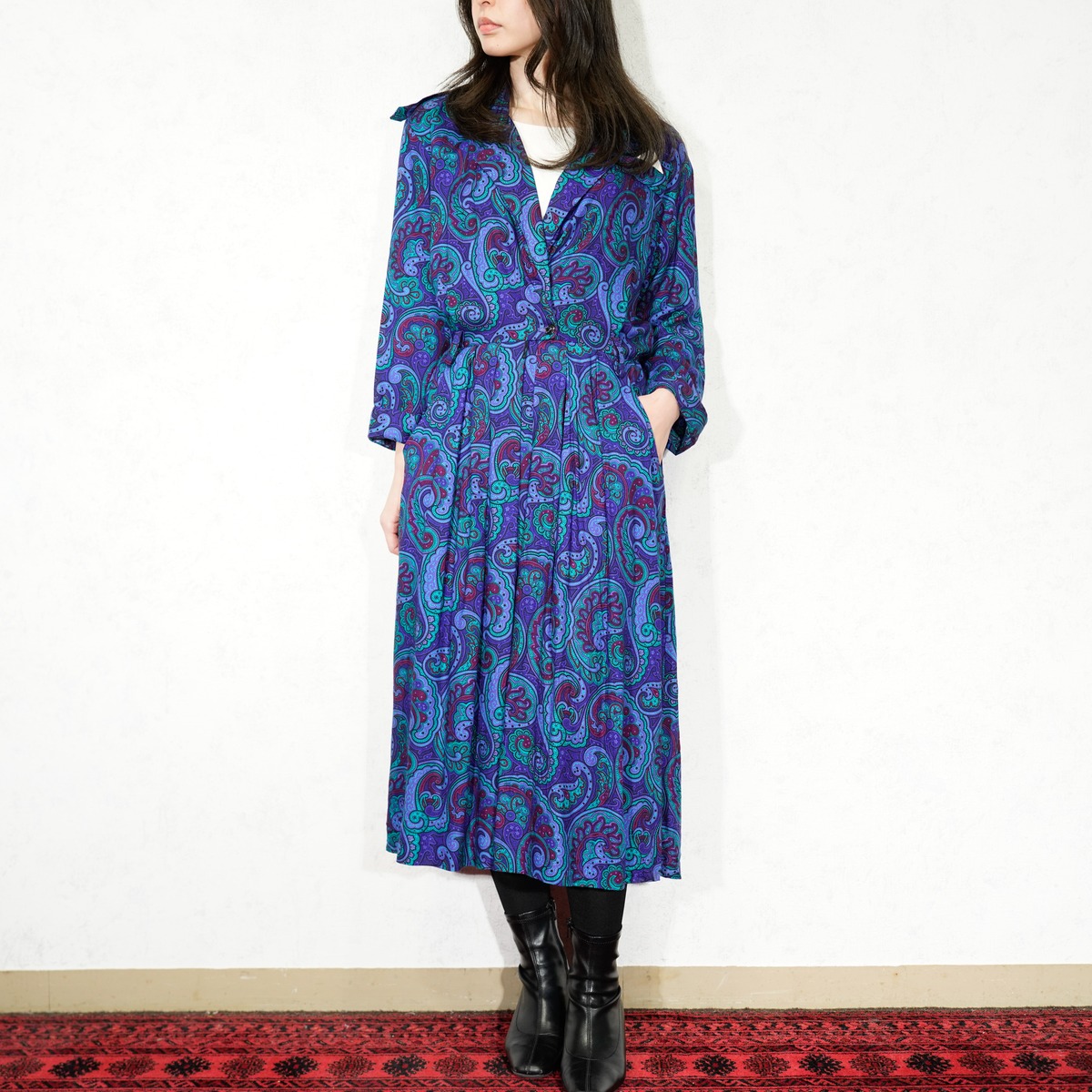 USA VINTAGE S.L.FASHIONS PAISLEY PATTERNED DESIGN ONE PIECE 