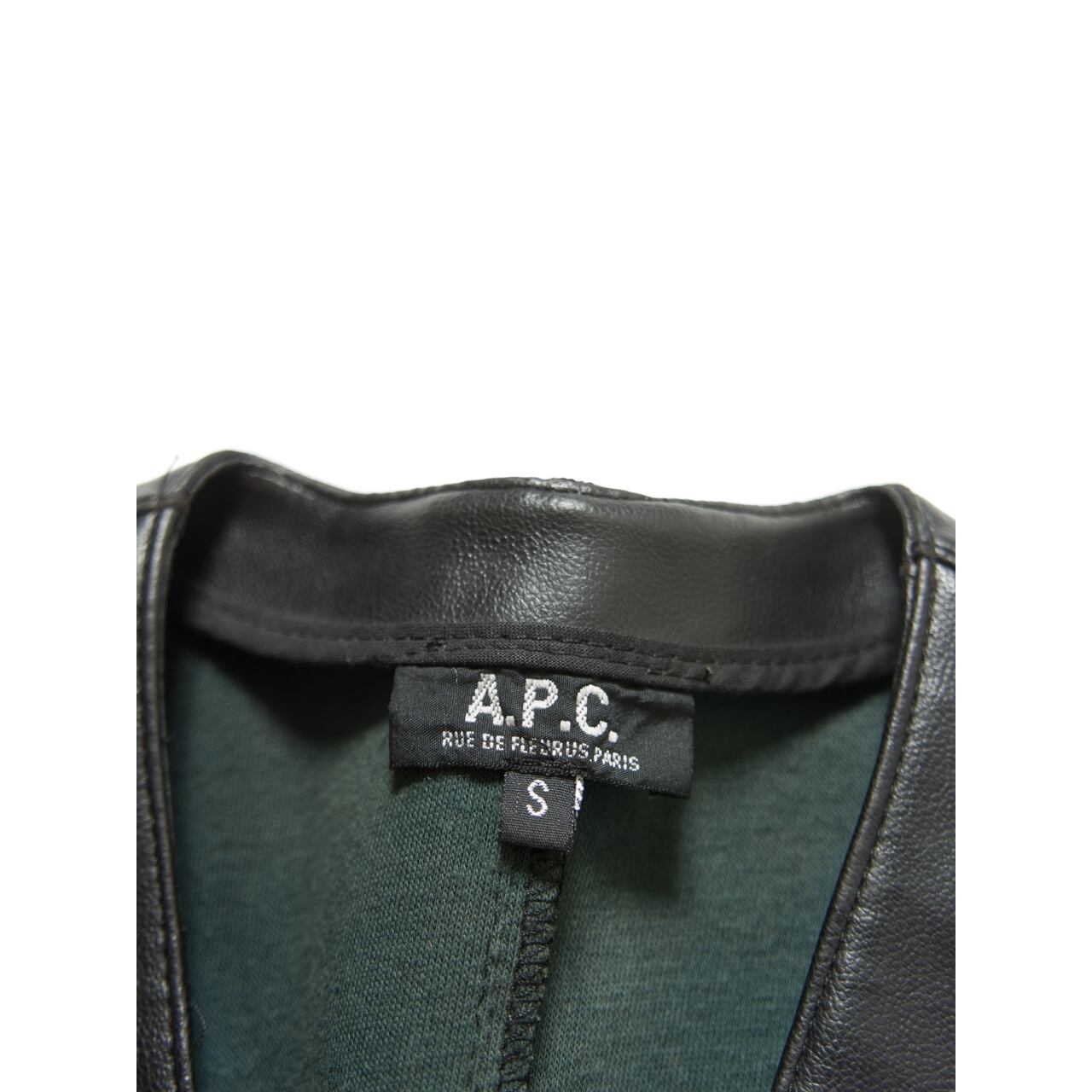 【A.P.C.】Made in France eco leather sleeveless top vest（アーペーセー フランス製エコレザーノースリーブトップ ベスト）5c