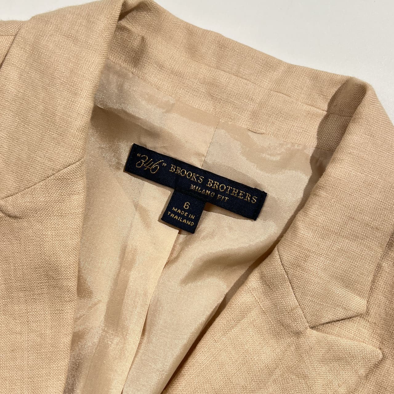 リネン100% Brooks Brothers 346 ブルックスブラザーズ MILANO FIT ジャケット 6/ベージュ系 レディース