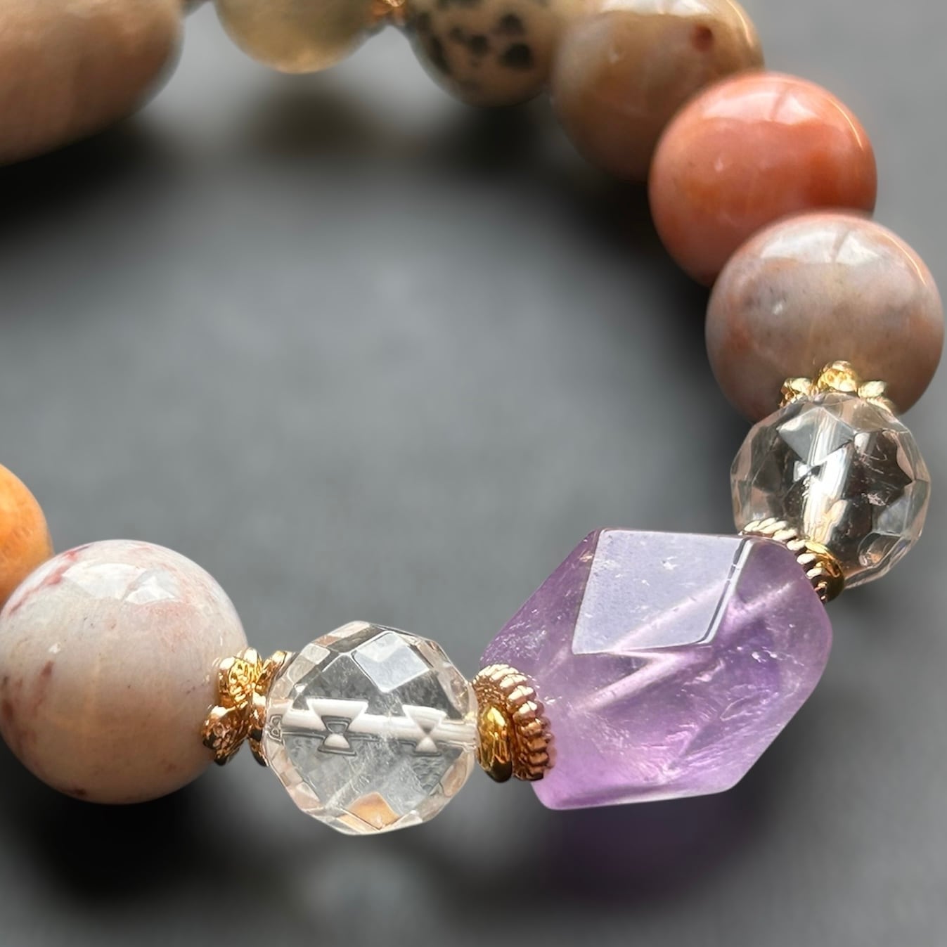 天然石デザインブレスレット｜旅の王者-Trip Royale- アメジスト