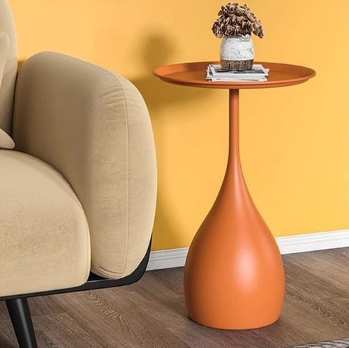 サイドテーブル　ソファエンドテーブル　丸形　コーヒーテーブル　ベッドサイドテーブル　クリエイティブ　ナイトスタンド　フラットティーテーブル　小さなエンドテーブル　リビングルーム　ベッドルーム　バルコニー　ホワイト　カーキ　ピンク　直径40CM