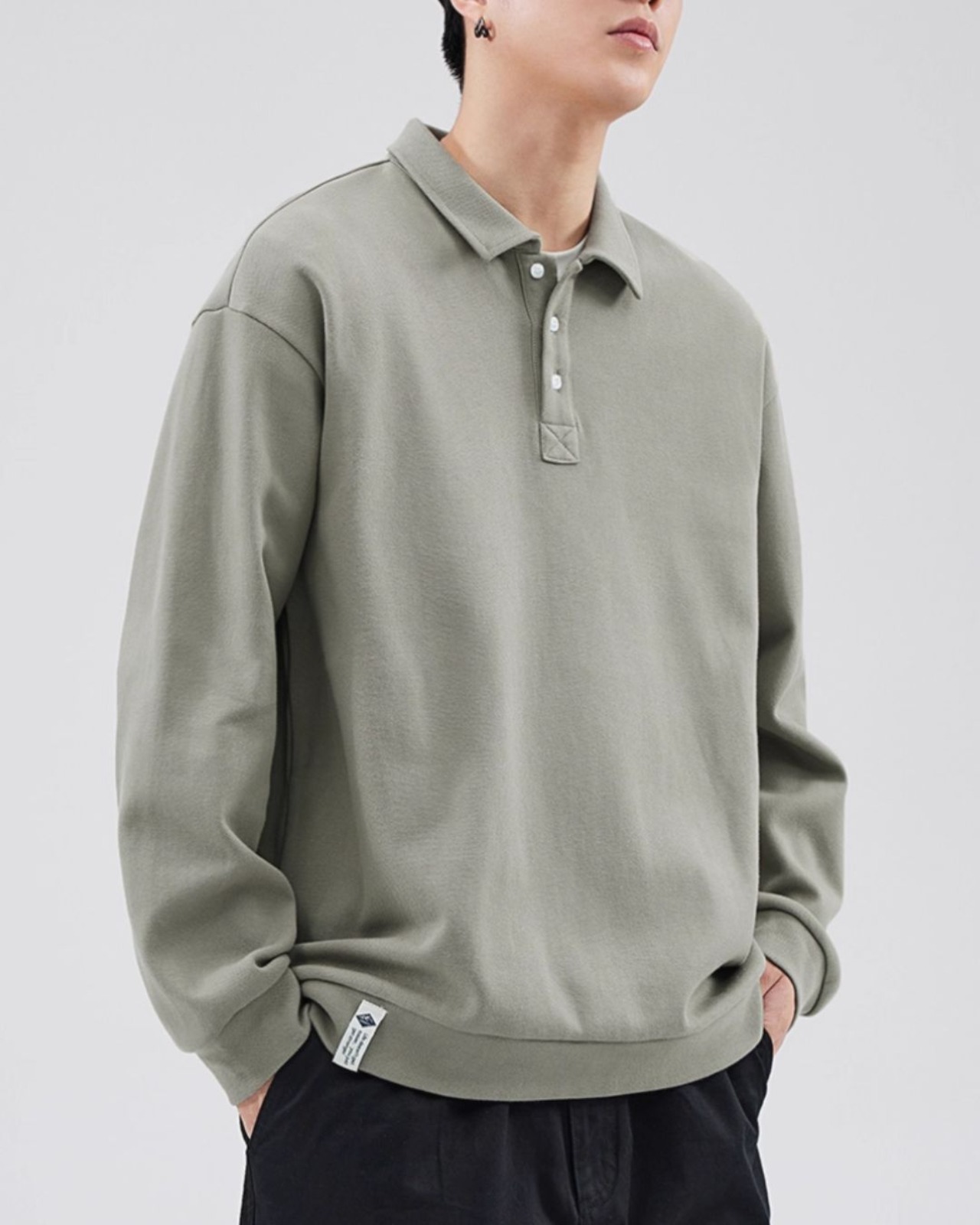 ロングスリーブスウェットポロシャツ　S0082