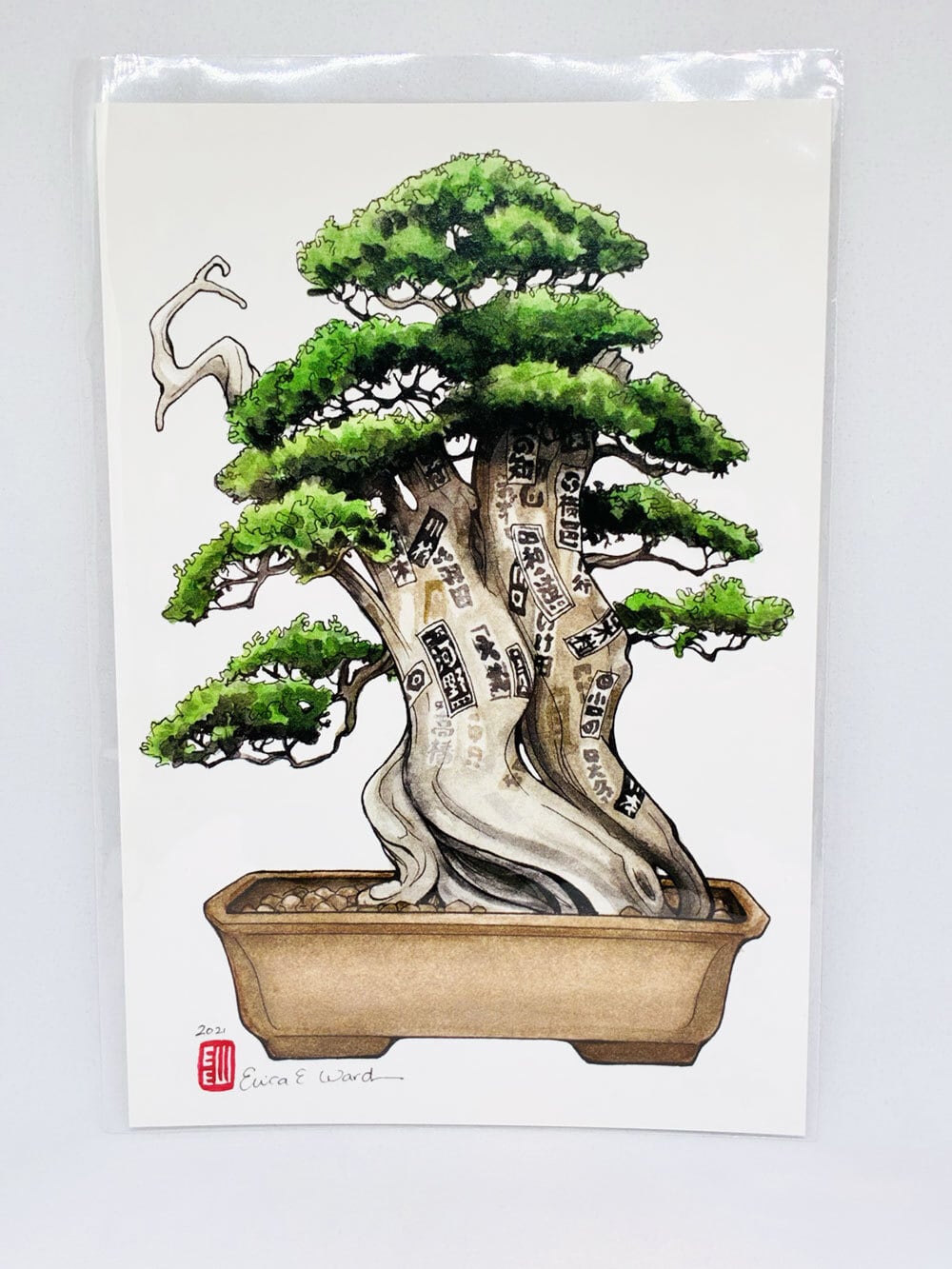 ポストカード　盆栽：千社札 / ポストカード / エリカ・ワード/