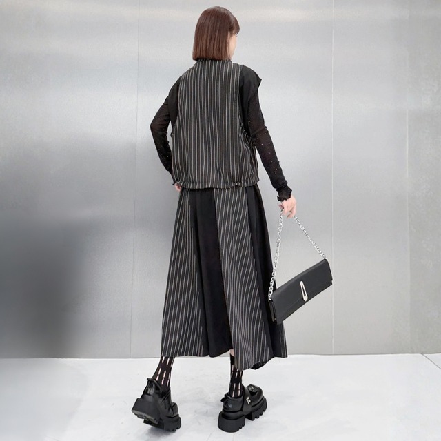 Pinstripe zip vest setup C1627